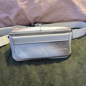 Calvin Klein White and Gray Belt Bag